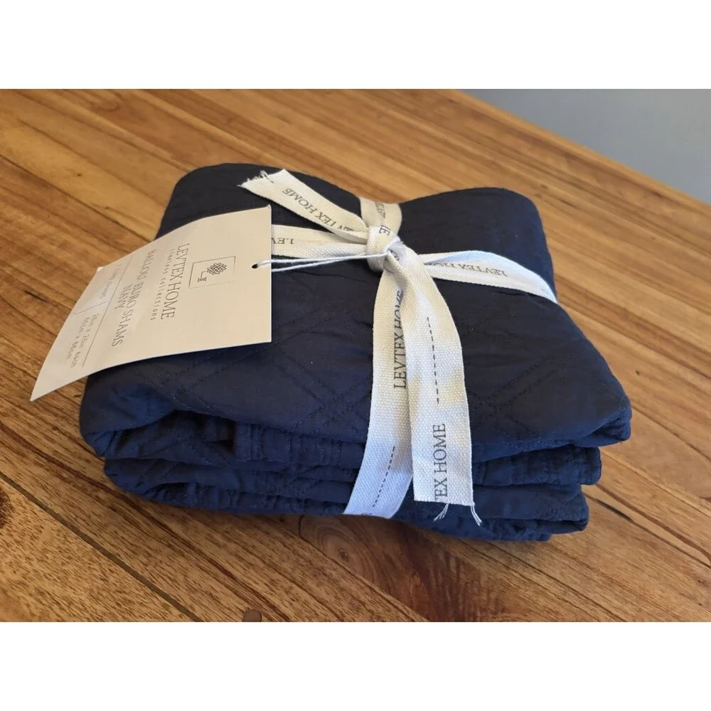 Levtex Home Euro Pillow Shams Navy Set Of 2